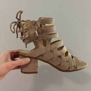 Madeline nude strappy, heeled saddle
